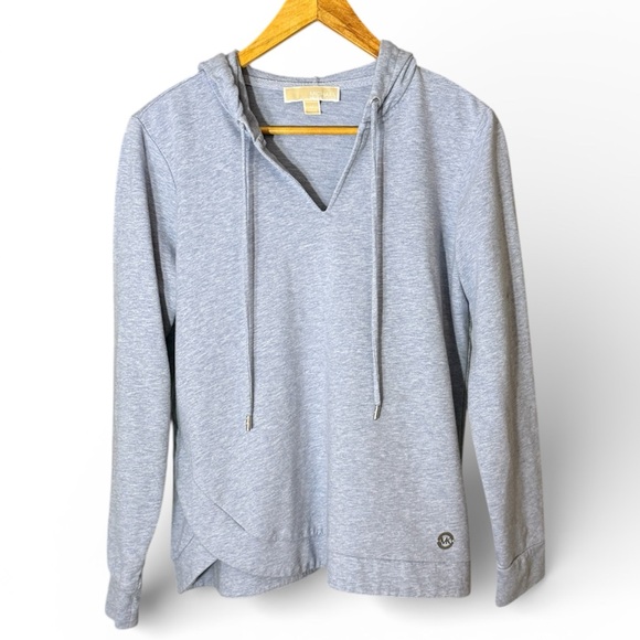 Michael Kors Tops - Micheal Michael Kors Slub chambray pullover v-neck hoodie Women’s medium | k